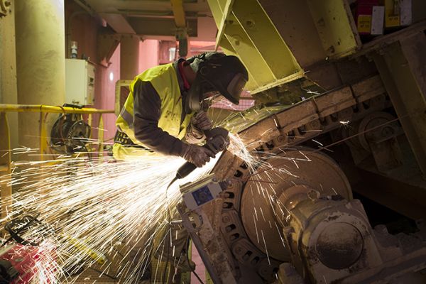 Travaux de maintenance sur les installations d'une carrière