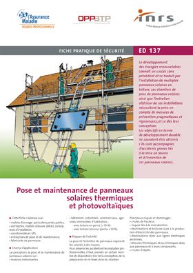Pose et maintenance de panneaux solaires thermiques et photovoltaïques