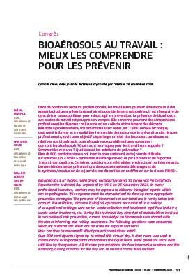 Hygiène et sécurité du travail, revue trimestrielle scientifique de l\'INRS
