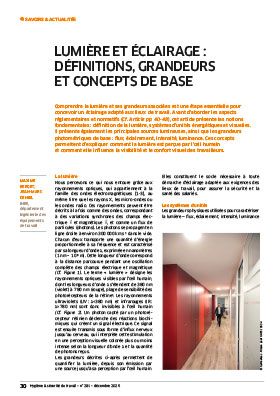 Hygiène et sécurité du travail, revue trimestrielle scientifique de l\'INRS